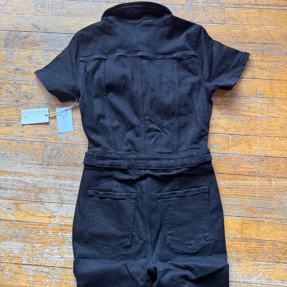 NWT - Good American -‎ Black Short-Sleeve Utility Jumpsuit - Picture 5 of 8